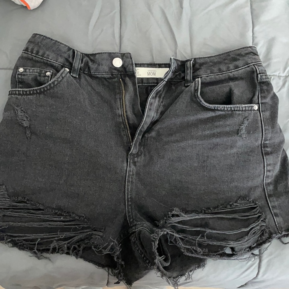 Topshop Moto Ripped Mom Jean Shorts